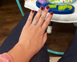 Sienna Halo Three-Quarter Coverage Lab Grown Princess Diamond Engagement Ring