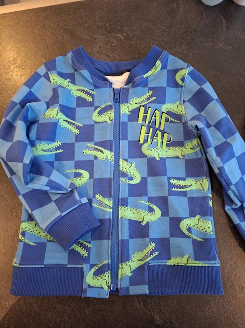 Croco Crew Blue Check | French Terry | 170 cm breed