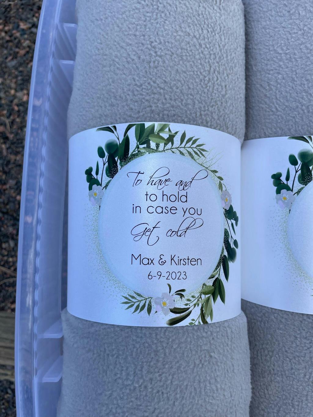 Silver Polar Fleece Bulk Blanket Wedding Favor