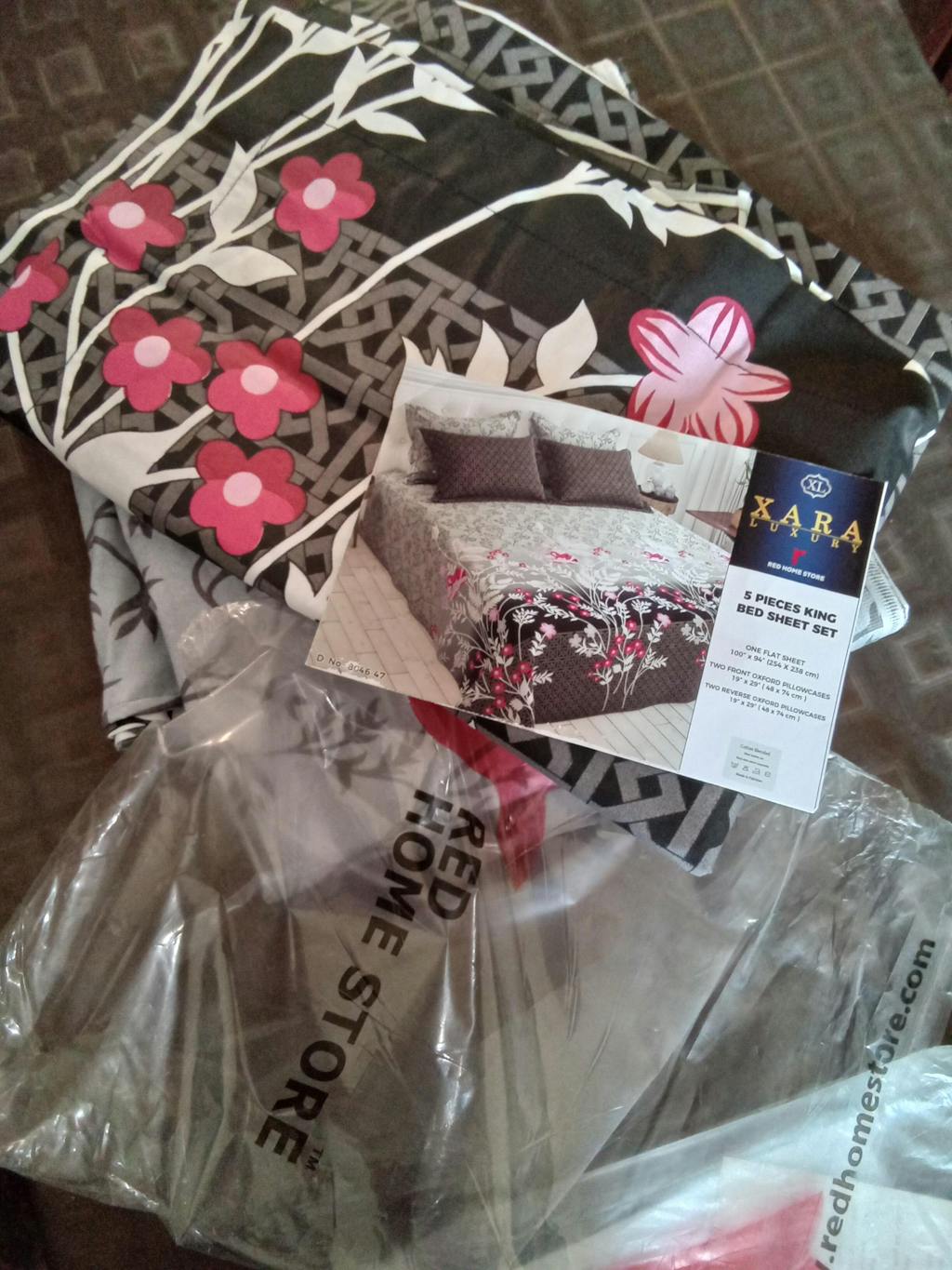 Xara Grey/Black Floral Geometric Bed Sheet Set - 8046-8047