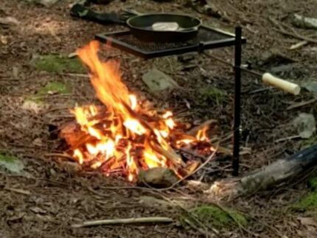 Folding Swivel Campfire Grill Heavy Duty Steel Grate with Carrying Bag
