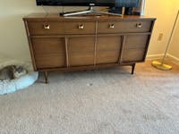 Brass Brasilia Style Mid Century Modern Drawer and Cabinet Pull