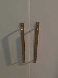 Mid Century Modern Brass Bar Pull with Backplate