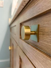 Camden Mid-Century Brass Cabinet Knob with Backplate