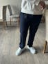 Pantalon Marron Ample Plissé à Jambes Droites