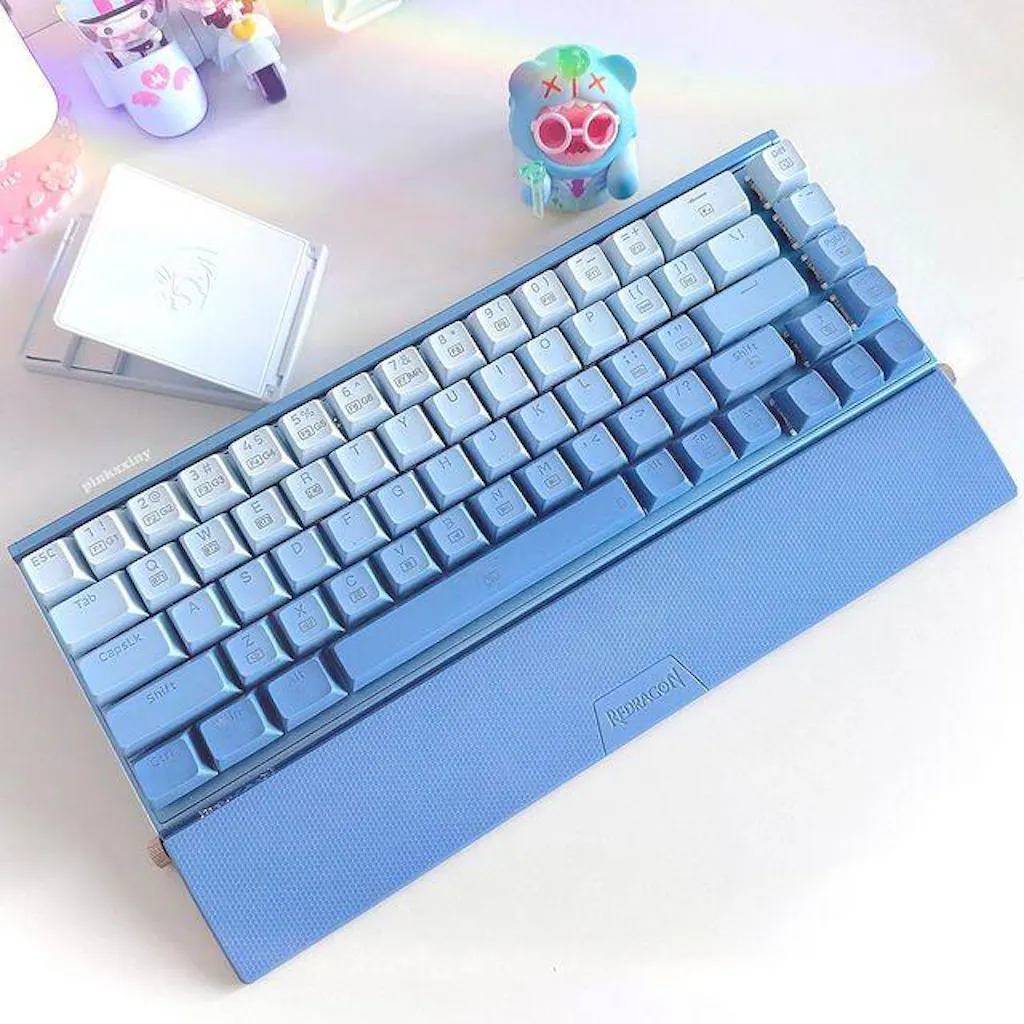 Redragon K641 SHACO PRO 65% Aluminum Mechanical Keyboard, Blue & Grey ...