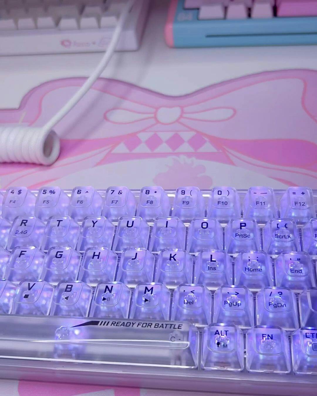 Redragon K660RGB-PRO (K556 TKL) Teclado Inalámbrico Para Juegos, 80% 87 Teclas BT/2.4Ghz Teclado Mecánico De Aluminio Tri-Modo Con Teclas De Función Mac, Conectores De Intercambio En Caliente Y Forma