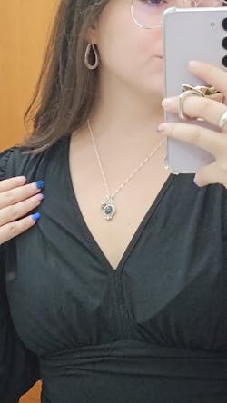 Pendente Sakura Queen con labradorite blu