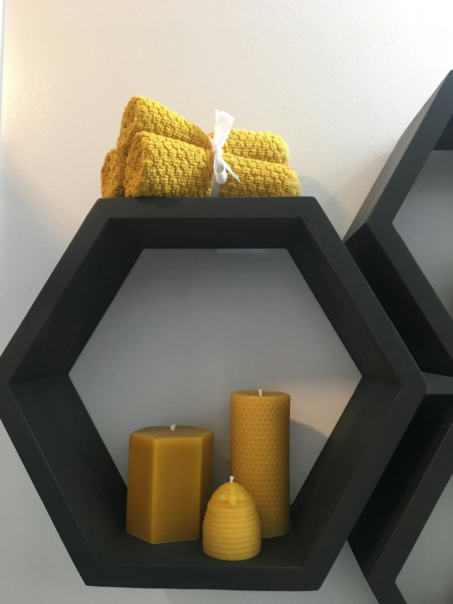 Smooth hexagonal pure beeswax pillar candle, hexagon shaped luxury can –  BEE Zero Waste
