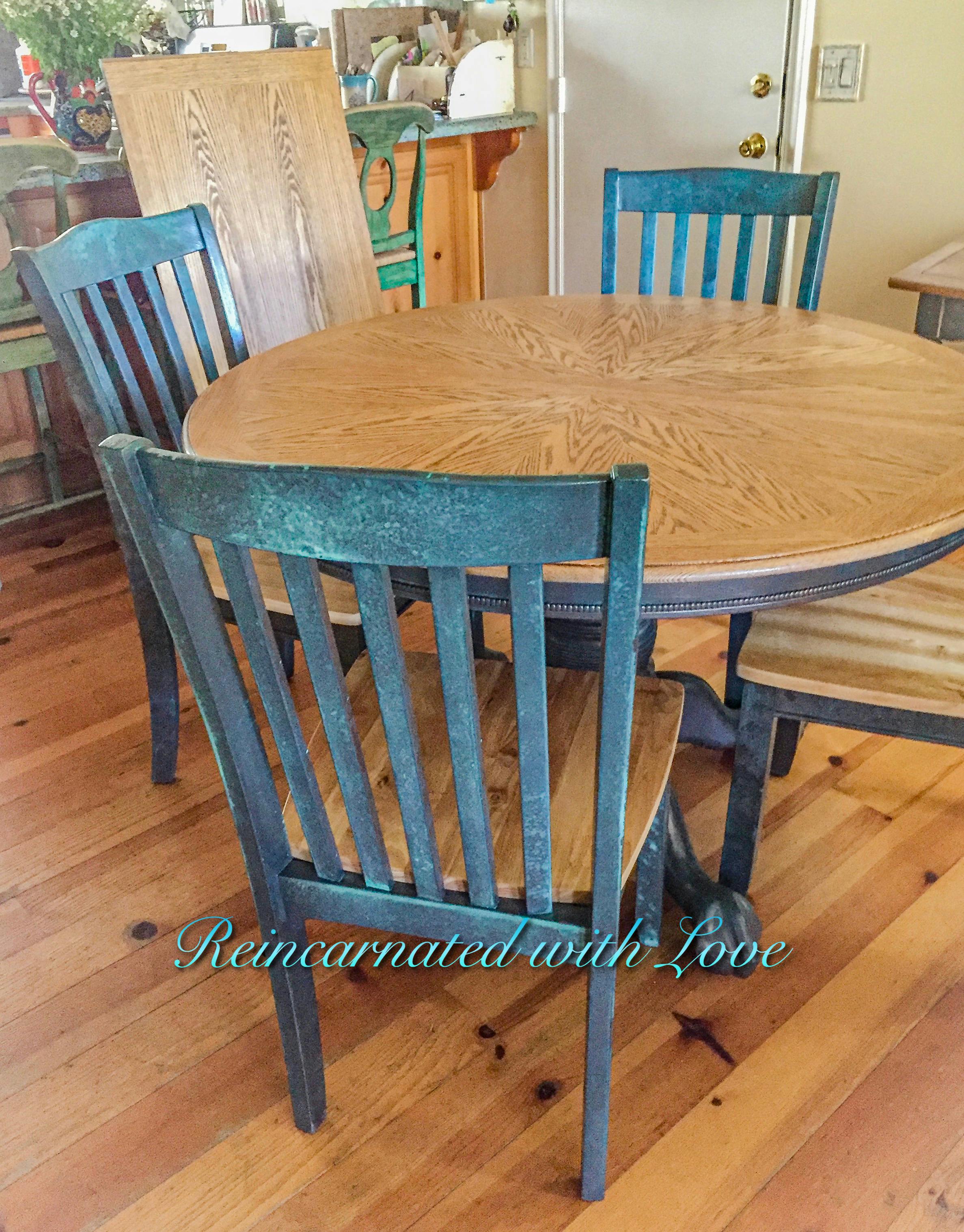 shabby chic round extendable dining table