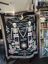 Personalized Skeleton Couple Woven Blanket