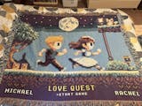 Personalized Retro 8-Bit Gaming Couple Adventure Woven Blanket