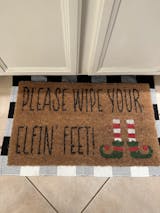 Please Wipe Your Elfin' Feet! Christmas Doormat