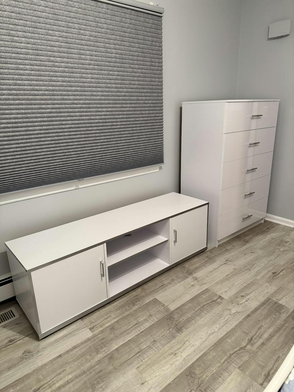 Tampa Modern Sleek White Entertainment Center