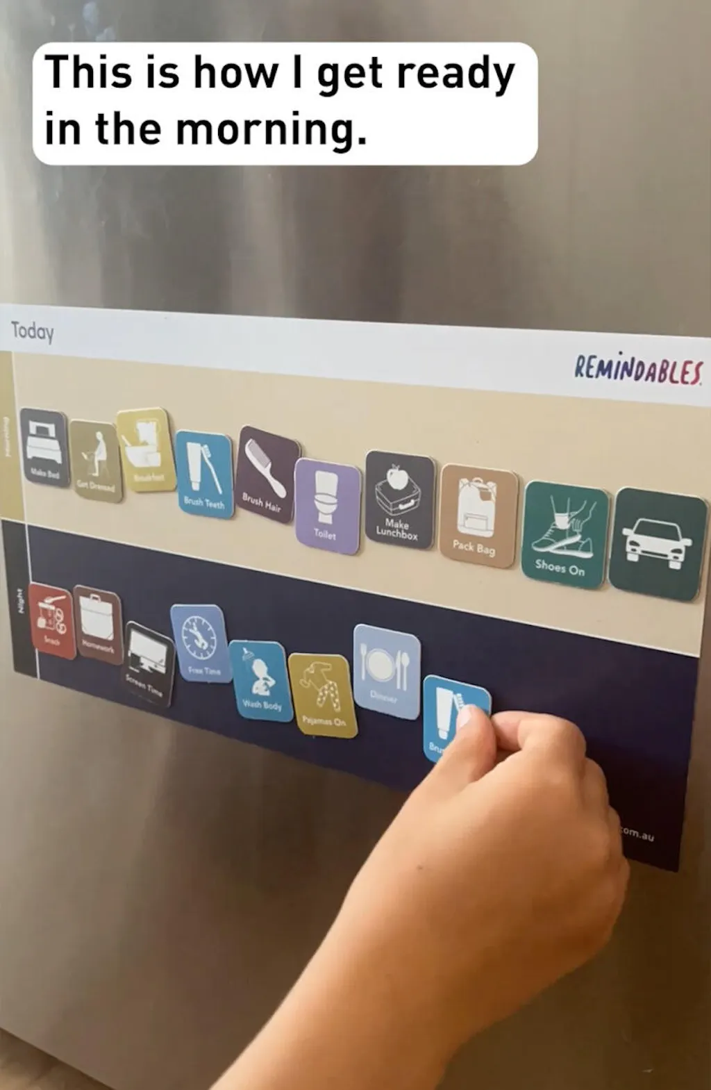 Magnetic Morning & Night Routine (30 Tiles+Chart)