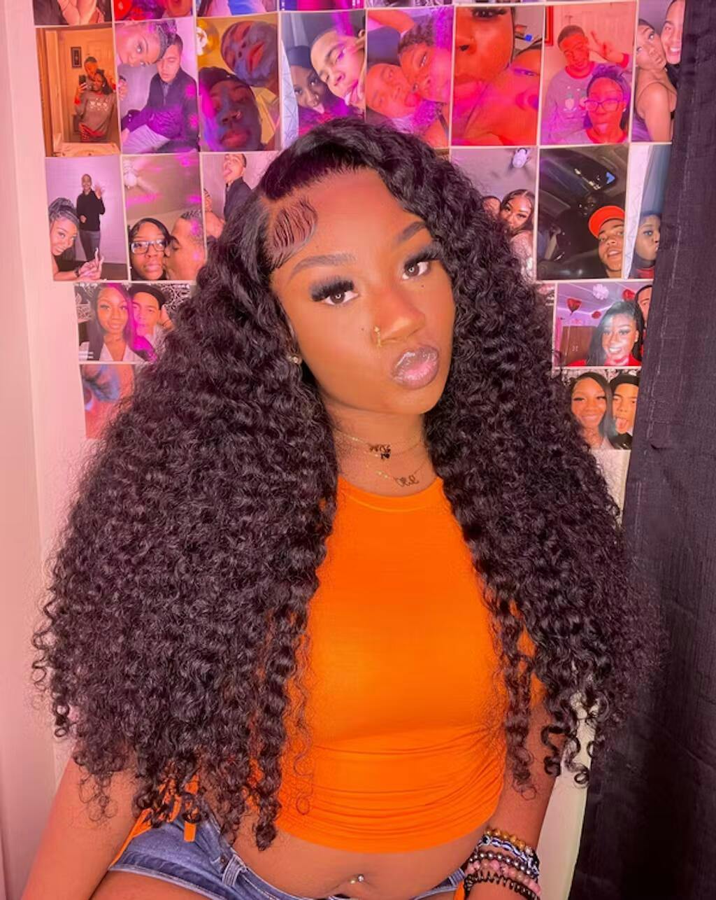 Wear And Go Wigs Kinky Curly HD Lace Front Wigs Pre Cut Human Hair Wig ...