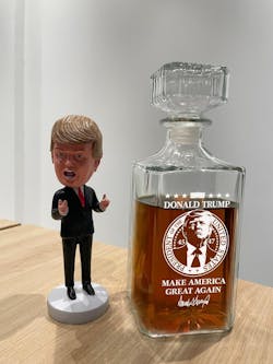 Proudly Brewed In The Land Of Liberty - US Patriotic Pride Glass Whiskey Bottle