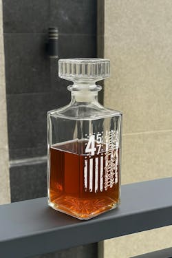 Born Free, Never Filtered - US Patriotic Pride Glass Whiskey Bottle
