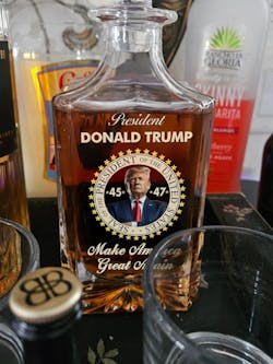 45 47 Republican State Glass Whiskey Decanter, Whiskey Bottle - US Patriotic Pride Gifts For Conservative Supporters, Wine, Bourbon, Whiskey Lovers - Made In America, Built To Lead