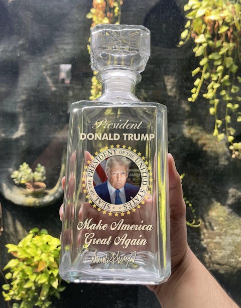 Distilled For Patriots - US Patriotic Pride Glass Whiskey Bottle