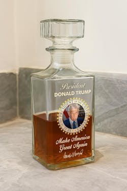 Distilled For Patriots - US Patriotic Pride Glass Whiskey Bottle