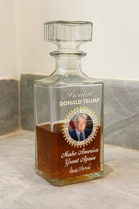 Distilled For Patriots - US Patriotic Pride Glass Whiskey Bottle