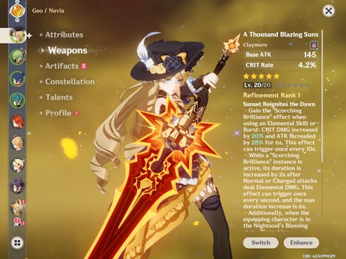 Navia Genshin Account: Navia with rerolled primogems
