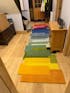 Modern Colorful Palette Irregular Shape Runner Wool Rug