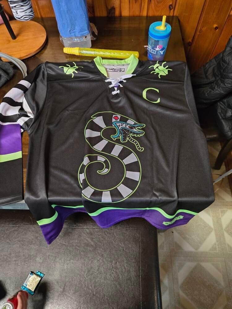 Poltergeist Lace-Up Hockey Jersey Sweater NEON – Retro City Threads