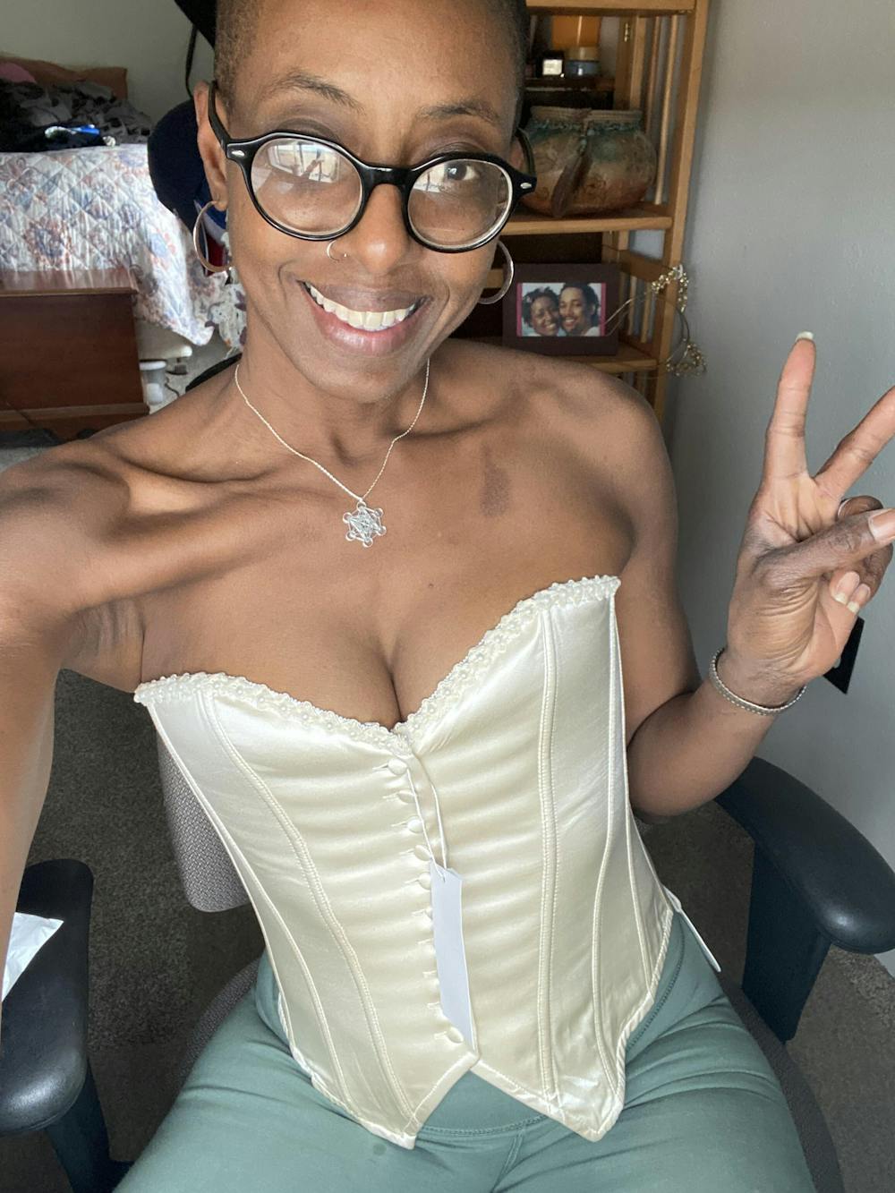 Vintage Remake Silk Lace up Corset