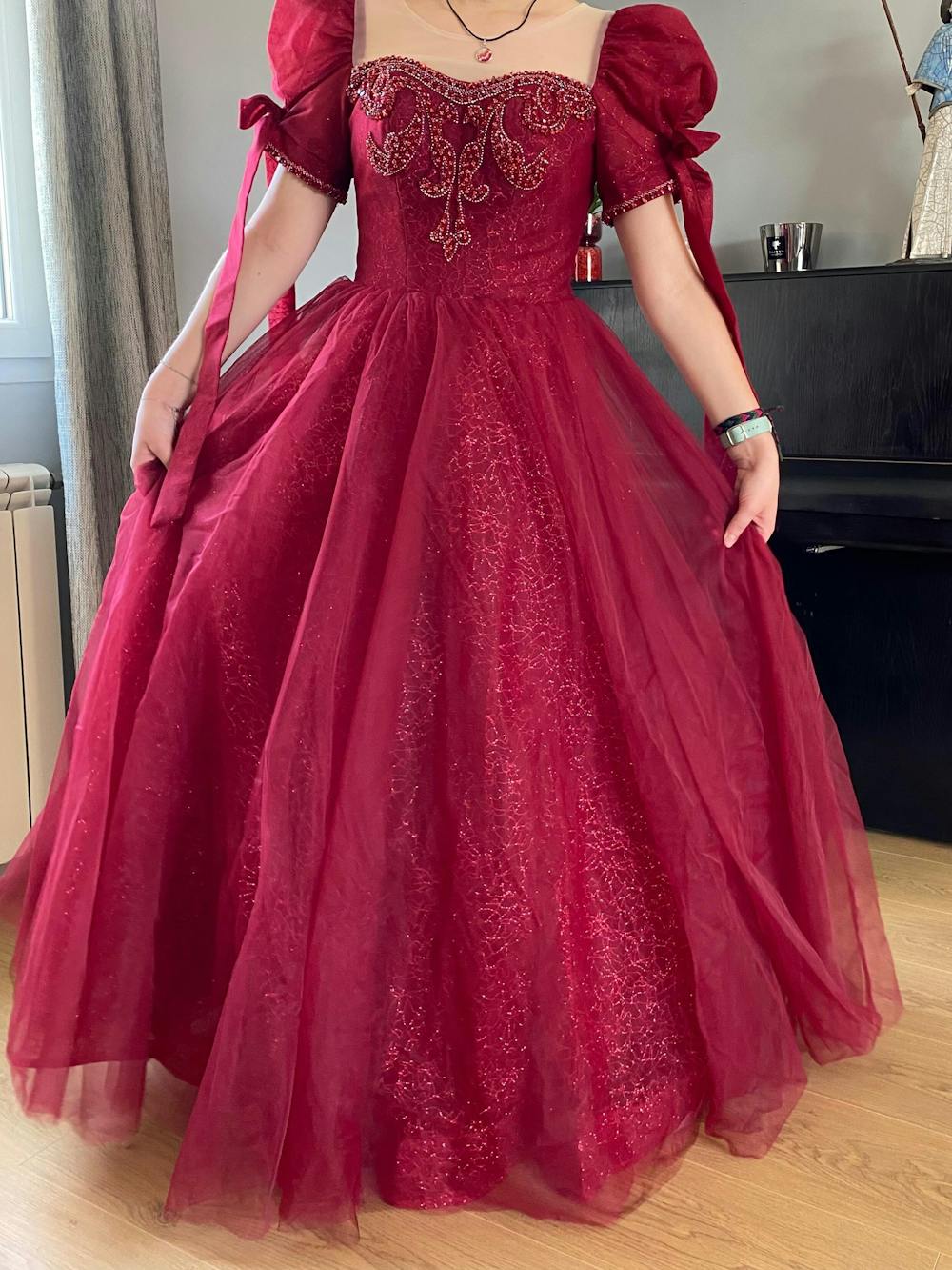 Handmade Ethereal Embellished Tulle Prom Dress Bridal Dress