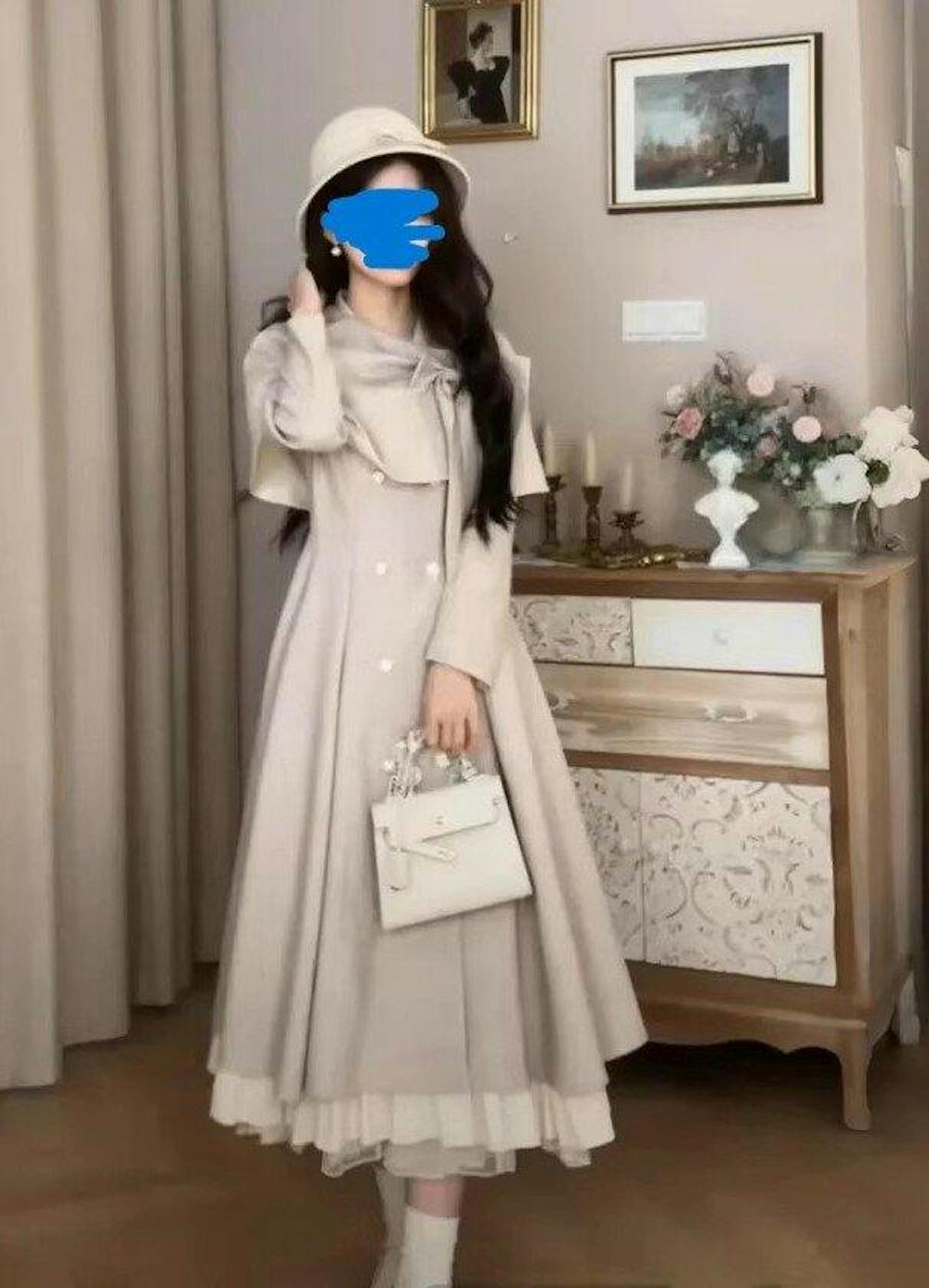 Retro Parisian Cape Jacket Dress