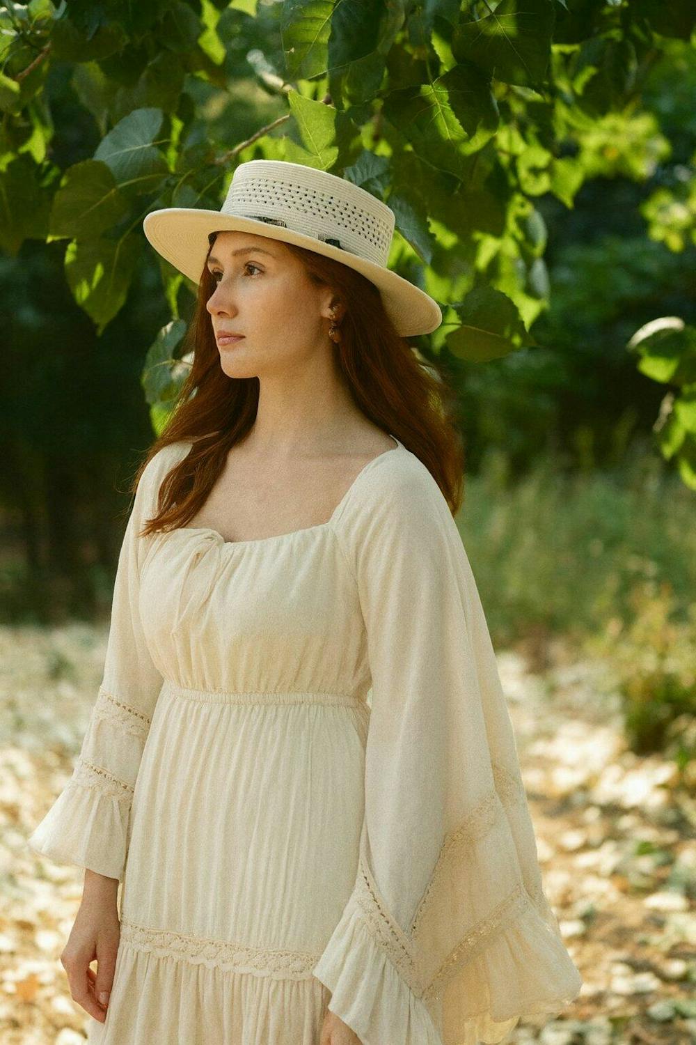 Dreamy Trumpet Sleeves Swing Prairie Dress