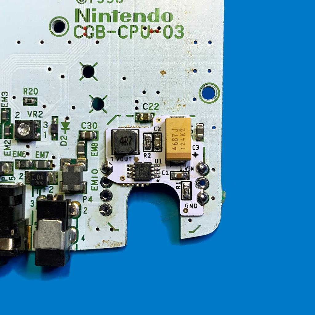 Helder's Game Tech GBC Power Regulator — Retro Modding