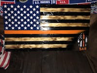 Thin Orange Line Dog Paw Decal