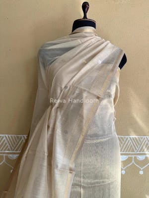 Maheshwari Light Beige Tissue Dress Material TTD02