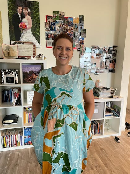 Summer Maternity Dress in Green Jellyfish Print – Rex and Isla