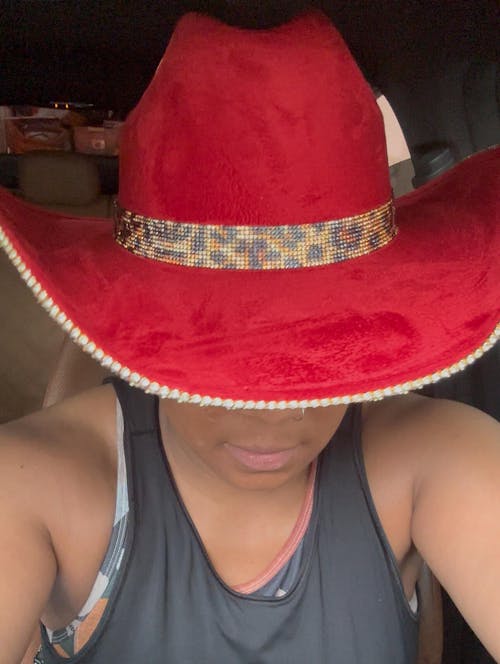 Cherry Red Suede Hat