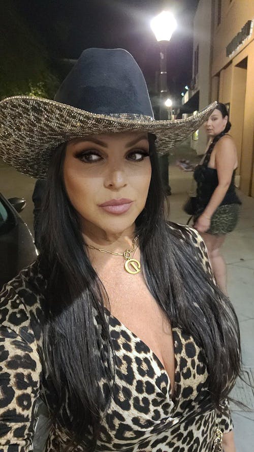Teal Suede Hat & Aztec Print Rhinestones