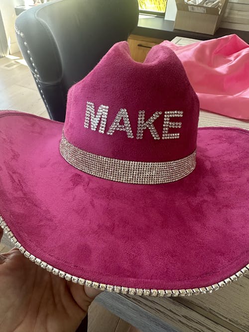 Barbie Pink Hat & Crystal Rhinestones