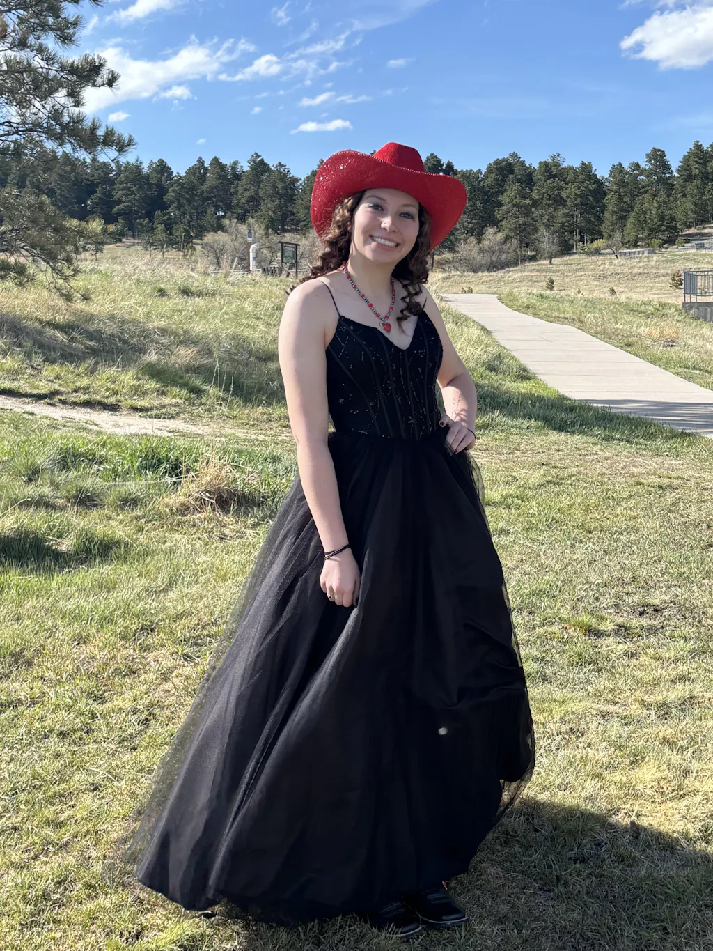 Red Suede Hat & Red Rhinestones