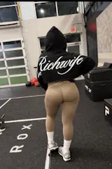 Richwife Cropped Raw Hem Hoodie