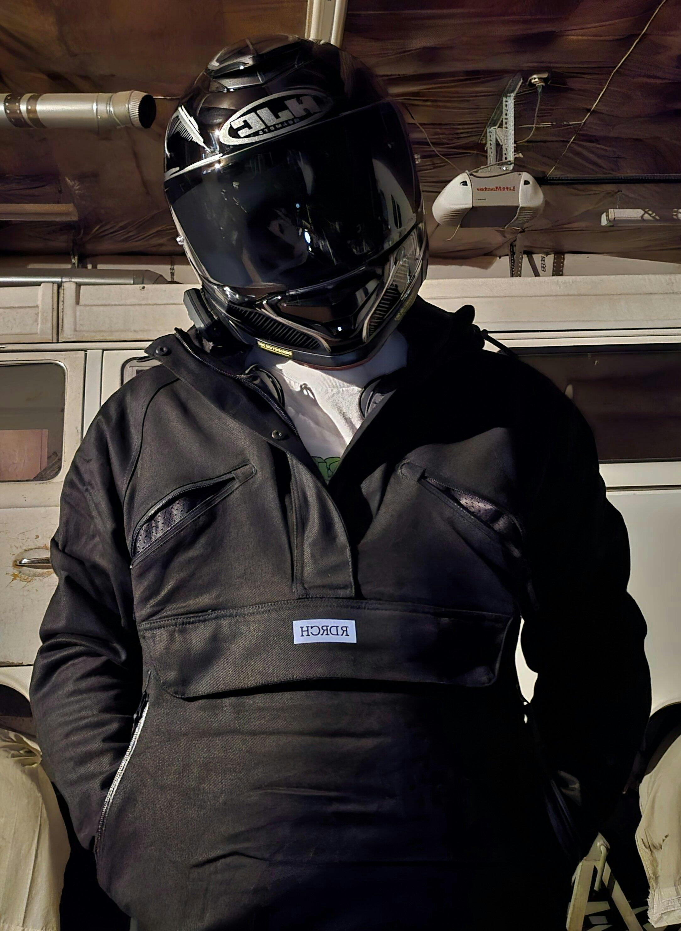 Concord™ Armoured Denim Anorak Motorcycle Jacket {The Message V2/Black