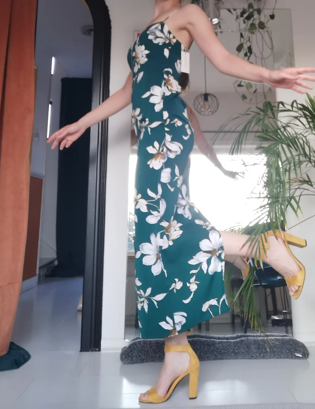 Summer Floral High Slit Dress