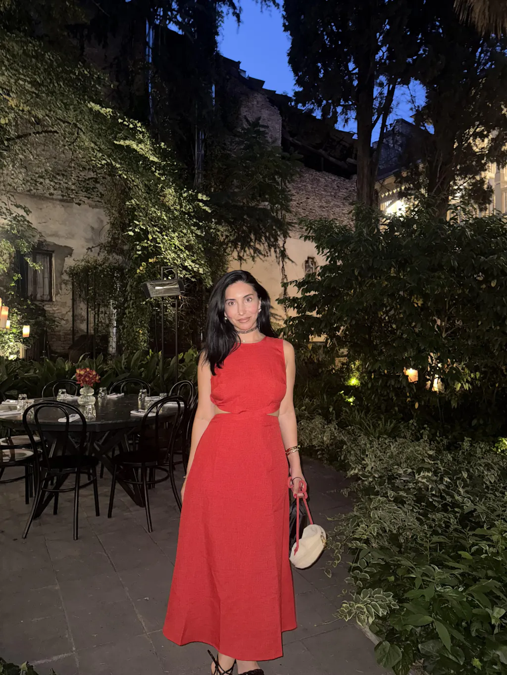 Cutout Ruched Round Neck Dress