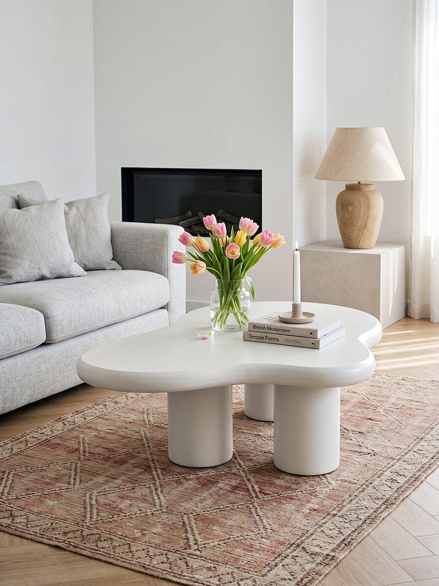 Quincy Coffee Table, Cream | Glass Coffee Tables UK | Rit Concept
