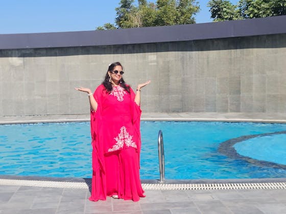 Designer 3pc Kurta paired with Lehenga &  Dupatta ,Perfect Haldi & Mehendi outfit