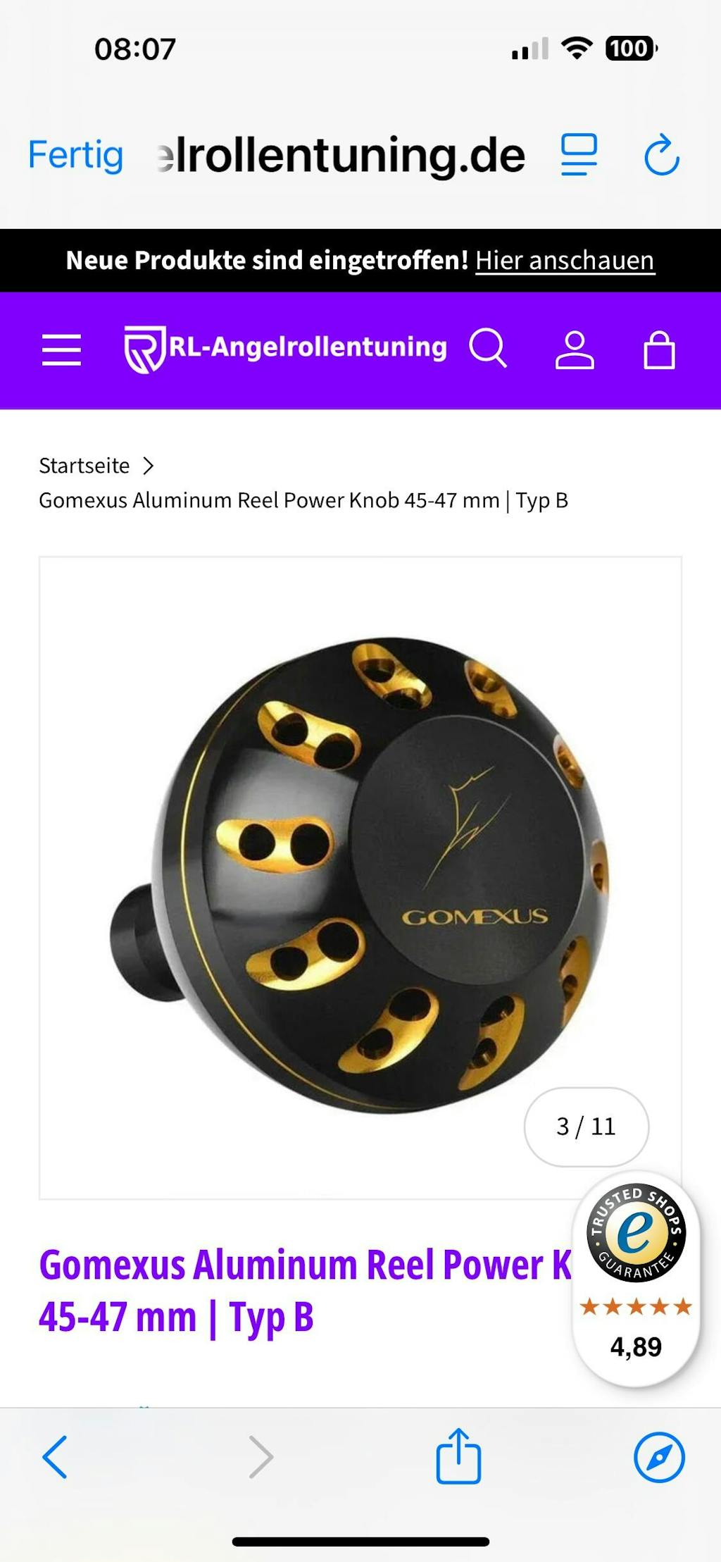 Gomexus Aluminum Reel Power Knob 45-47 mm | Typ B