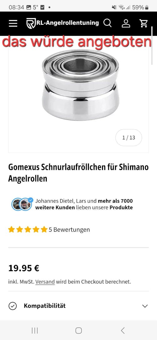 Gomexus Schnurlaufröllchen für Shimano Angelrollen