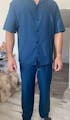 Men's Royal Blue Solid Color Lapel Neck Short Sleeve Shirt & Pants Set